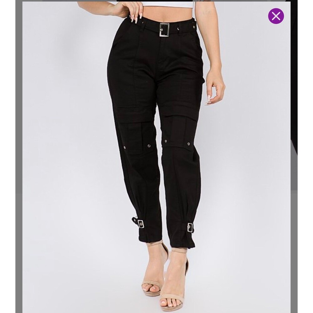 American Bazi Utility Cargo Womens Black Pants Large NEW‎